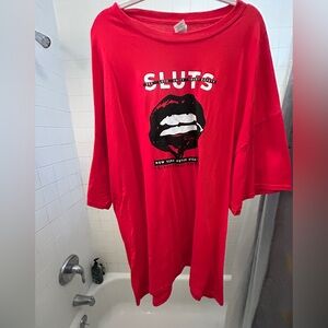 SLUTS NYFW Folsom Street East T-Shirt Red Graphic Lips Tee 4XL‎ Queer LGBTQ